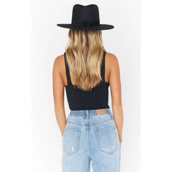 NEW SHOW ME YOUR MUMU arlo bodysuit in black slinky stretch - Picture 4 of 4